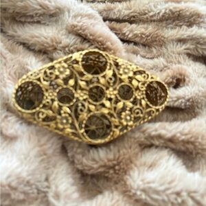 Vintage 1950s gold toned, Hollywood Regency lipstick holder